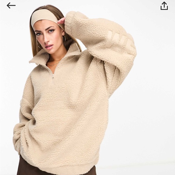 Half Zip Fleece Oversize Pullover Asos ASOS Weekend Collective